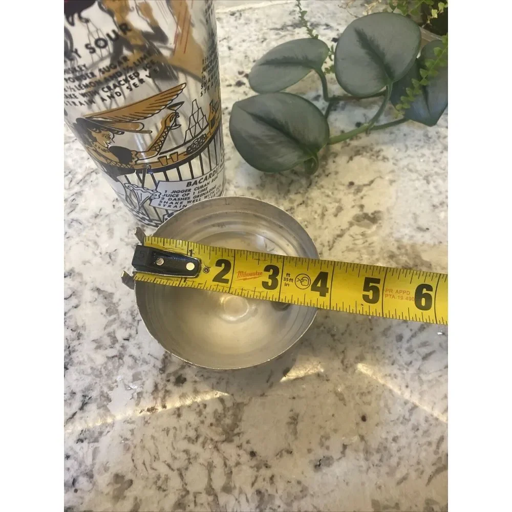 Vintage MCM Bartender‎ Bar Cocktail Shaker with Recipes Clear Glass speakeasy